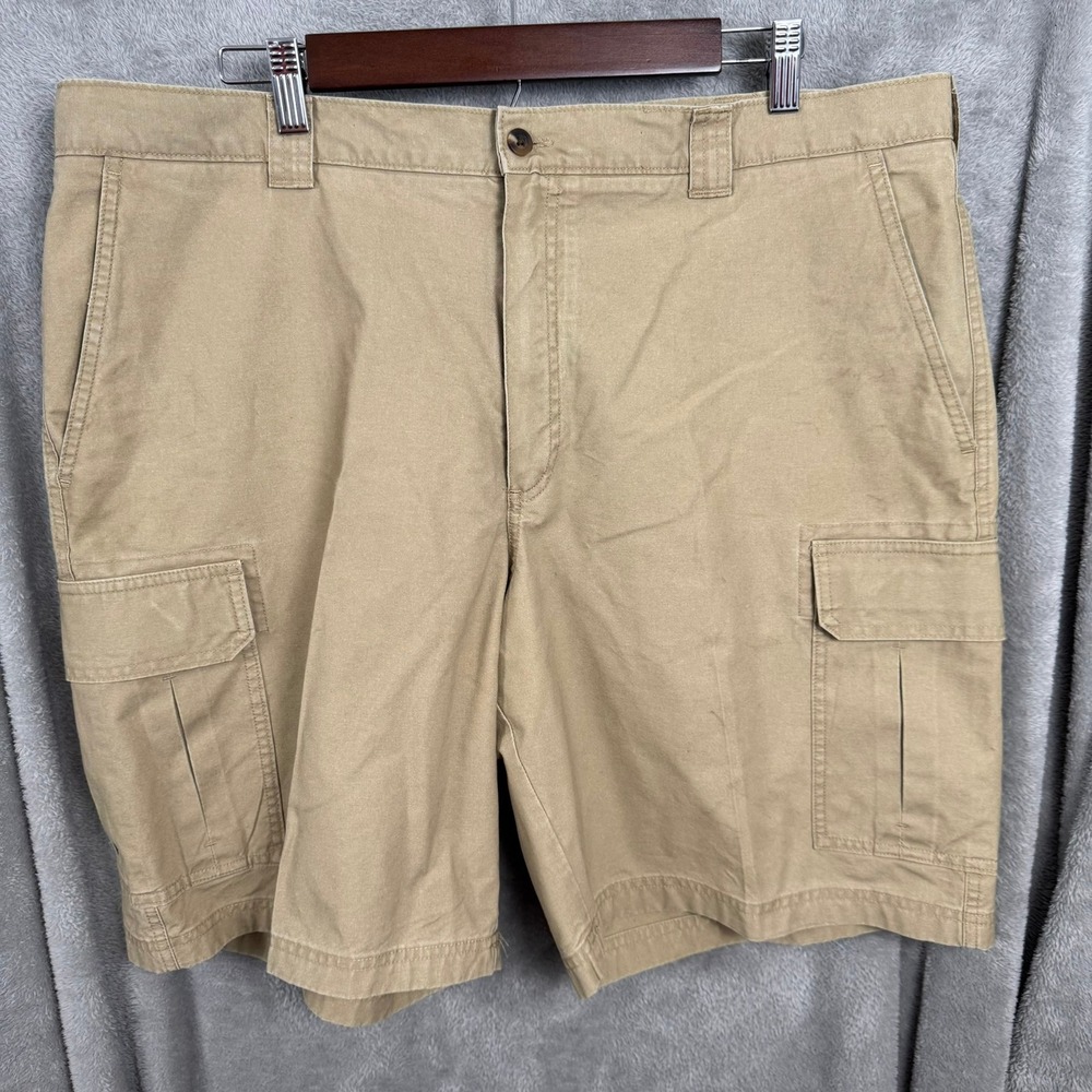 L.L.Bean Size 40 Natural Fit Mens Khaki Beige Cotton Cargo Shorts